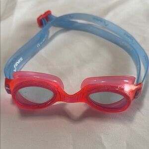 Pink and Blue Swim Goggles with Clear Lenses